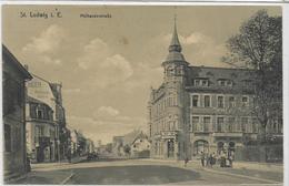 68 SAINT-LOUIS . Mulhausenstrasse Animée , édit : Veuve Jos Frau Strebel , Années 10 , état Extra - Saint Louis