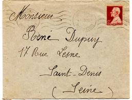 Lettre De Monaco (4.04.1949) Pour Saint Denis 15 F Louis II - Lettres & Documents