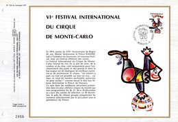 🎪 " 6éme FESTIVAL INT DU CIRQUE DE MONACO " Sur Feuillet CEF 1er Jour N°té De 1979 De MONACO. Parfait état. FDC - Cirque