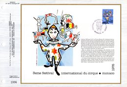 🎪 " 3éme FESTIVAL INT. DU CIRQUE DE MONACO " Sur Feuillet CEF 1er Jour N°té De 1976 De MONACO. Parf état. FDC - Cirque