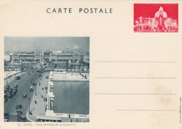 ENTIER. CARTE POSTALE. PARIS PONT ET PLACE DE LA CONCORDE 90c - Overprinter Postcards (before 1995)