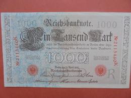 Reichsbanknote 1000 MARK 1910 PEU CIRCULER/BELLE QUALITE (B.1) - 1.000 Mark