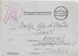 KRIEGSGEFANGENENPOST - 1942 - LETTRE De PRISONNIER SERBE OFLAG XIII Avec RARE CENSURE ! => BELGRADE - Prigionieri