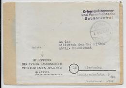 KRIEGSGEFANGENENPOST - 1948 - LETTRE SERVICE AIDE De L'EGLISE EVANGELIQUE De KASSEL => WIESBADEN "RECHERCHE DesDISPARUS" - Prigionieri