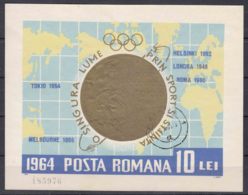 Romania 1964 Sport Olympic Games Gold Medal Mi#Block 59 Used - Oblitérés