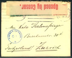 1915, Envelope With CAPETOWN Censor To Switzerland - Cape Of Good Hope (1853-1904)