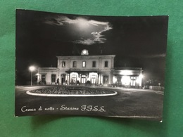 Cartolina Crema Di Notte - Stazione F.F.S.S. - 1965 - Cremona