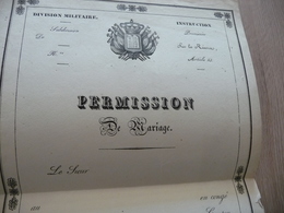 Militaria Militaire Permission Vierge 183? - Documenti