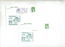 Carte Postale 0.80 Liberte Neuf Flamme Troyes Congres Illustré - AK Mit Aufdruck (vor 1995)