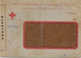 PRISONNIERS DE GUERRE - 1914/18 - CROIX-ROUGE - ENVELOPPE De GENEVE Avec CENSURE - "SERVICE FRANCAIS" - Cruz Roja