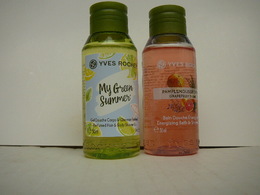 YVES ROCHER " 2 PRODUITS DOUCHE: "PAMPLEMOUSSE THYM" " MY GREEN SUMMER" LIRE ET VOIR!! - Miniatures Femmes (sans Boite)