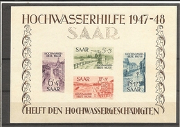 Sarre / SAAR_ Bloc N°1- 1947/48  ( Neuf  ) Côte 800.€ - Hojas Y Bloques