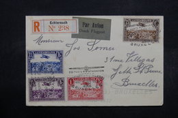 LUXEMBOURG - Enveloppe En Recommandé De Echternach Pour Bruxelles Par Avion En 1932, Affranchissement Plaisant - L 32499 - Storia Postale