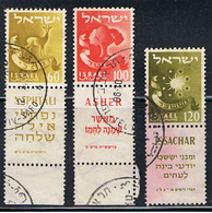 ISRAEL 135 // YVERT 102, 104, 105 // 1955-56 - Used Stamps (with Tabs)