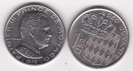 MONACO. 1 FRANC 1978 RAINIER III - 1960-2001 Nieuwe Frank