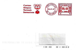 SAN MARINO - 2007 COMITATO OLIMPICO NAZIONALE SAMMARINESE (cerchi Olimpici) Su Busta Viaggiata - Ema Red Meter - 949 - Altri