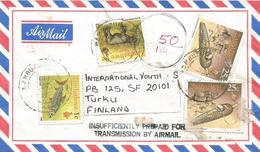 Zimbabwe 1995 Kambuzuma Tiger Fish Rhino Snuff Container Insufficiently Prepaid Cover - Zimbabwe (1980-...)