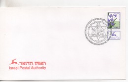 Cpa.Timbres.Israël. 2003.6 04.Jerusalem.Israel Postal Authority  Timbre Fleurs Mauve - Gebruikt (met Tabs)