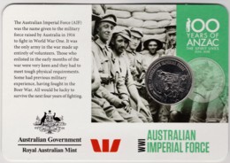 Australia 2015 ANZAC 100 Years - WW1 Imperial Force Uncirculated 20c - Unclassified