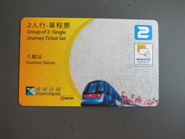 MTR Airport Express Single Journey Ticket For Group Of 2, From Kowloon Station - Hongkong