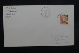 DANEMARK - Enveloppe Pour Le Danemark En 1957 , Affranchissement  ( Surchargé ) Et Oblitération Plaisants - L 32517 - Storia Postale