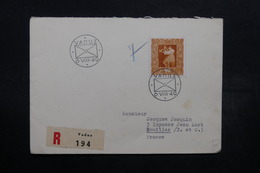 LIECHTENSTEIN - Enveloppe En Recommandé De Vaduz Pour La France En 1949 , Affranchissement Plaisant - L 32545 - Storia Postale