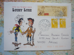 0.54€ Fête Du Timbre 2007 Harry Potter Sur Enveloppe Lucky Luke Fête Du Timbre 2003 - 1999-2009 Vignettes Illustrées