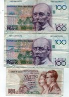 Lot De 3 Billets De Belgique - 2 De 100 Frank Honderd Et 1 De Vijftig Ou 50 Frank Du 16/05/66 - - Collezioni