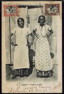 Cote Des Somalis - 1906 - Affr. Timbres 53 + 55 Sur CPA "Djibouti - Femmes Arabes" Corresp. Pour Arcueil-Cachan (Fr) - - Lettres & Documents