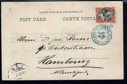 Cote Des Somalis - 1905 - Timbre N° 57, 10 C Sur CPA "Djibouti - Village Indigène" Correspondance Pour Hambourg - B/TB - - Covers & Documents