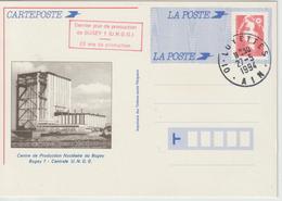 Entier Briat Repiqué Centre De Production Nucléaire De Bugey 1994 - Standard Postcards & Stamped On Demand (before 1995)