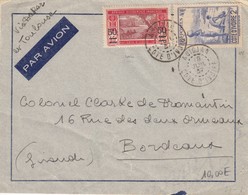 CÔTE D'IVOIRE  -  LETTRE PAR AVION VIA DAKAR ET TOULOUSE ABIDJAN 18.07.1937 POUR BORDEAUX GIRONDE /1 - Briefe U. Dokumente