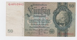 Billet De 50 Reischmark Pick 182  Du 30_3_1933 - Other & Unclassified