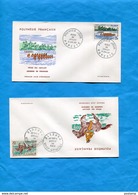 POLYNESIE Française -lot De Enveloppe FD C 1967 Fêtes Du 11 Juillet -stamp N°48à 51sports -javelot-course Pirogues Etc.. - Storia Postale