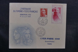 FRANCE - Enveloppe FDC En 1949 - Centenaire Du Timbre Français - L 32656 - ....-1949