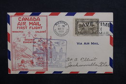 CANADA - Enveloppe 1 Er Vol En 1930 Regina  / Medioine Hat - L 32758 - Covers & Documents