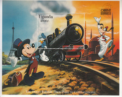 1996 Uganda Disney Orient Express Train Railway Complete Set Of 2 Souvenir Sheets MNH - Uganda (1962-...)