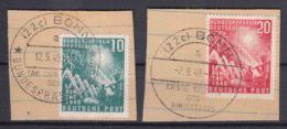 Germany 1949 Mi#111-112 Used On Piece - Used Stamps
