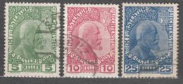 Liechtenstein 1912 Mi#1-3 Y - Normal Paper, Used - Used Stamps