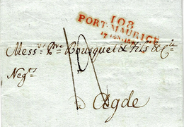 1806- TERR. CONQUIS -lettre De 108 / PORT-MAURICE ( Le Montenotte ) Avec Date Calendrier Grégorien - ...-1850 Préphilatélie