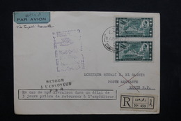 SYRIE - Enveloppe Du 1 Er Vol Retour France / Syrie En 1938 Avec Escales, Affranchissement Plaisant - L 32835 - Covers & Documents