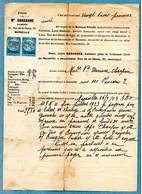 TIMBRE DE DIMENSION N° 74 X2 (YT) FISCAL 1928  SOMMATION HUISSIER  MARSEILLE - Covers & Documents