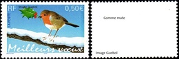 France Variété N° 3621 B ** Meilleurs Voeux 2004 - Rouge Gorge Sur La Branche - Sans Phosphore Gomme Mate - Unused Stamps