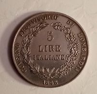 GOVERNO PROVVISORIO DI LOMBARDIA .5 LIRE 1848 - Prov. Revolutionsregierung