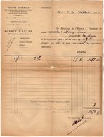 VP15.256 - Facture - Société Générale - Agence D'AUTUN - Banque & Assurance