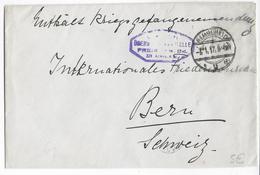 KRIEGSGEFANGENENPOST / PRISONNIERS DE GUERRE - 1917 - ENVELOPPE De REMSCHEID Avec CENSURE De FREIBURG=> BERN (SUISSE) - Courriers De Prisonniers