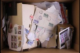 INTERESTING, MESSY BOX OF WORLD - WIDE  Mint & Used Stamps, So Much Here With Rather A Lot Of Loose Stamps In Packets &  - Autres & Non Classés