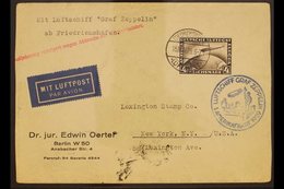 ZEPPELIN INTERRUPTED FLIGHT COVER GERMANY TO USA  1929 (15 May) Cover Bearing 1928 4m Air Stamp Tied By "Friedrichshafen - Otros & Sin Clasificación