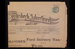 EPHEMERA  1919 Newspaper, "The Isle Of Ely And Wisbech Advertiser" Franked With KGV ½d At Top, Tied By Leighton Buzzard  - Sonstige & Ohne Zuordnung