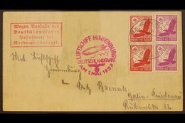 HINDENBURG FLIGHT COVER  GERMANY 1937 (1 May) Cover Bearing Four Stamps Tied By "Frankfurt (Main)" Cds Cancel, With Red  - Andere & Zonder Classificatie